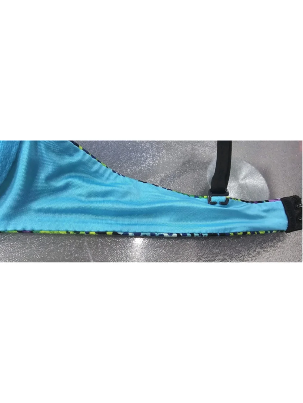 Victoria’s Secret neon leopard print padded Push Up Animal Print Blue Bra 34AA - Picture 7 of 9